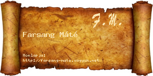 Farsang Máté névjegykártya