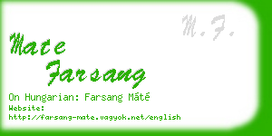 mate farsang business card