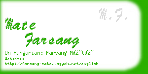 mate farsang business card